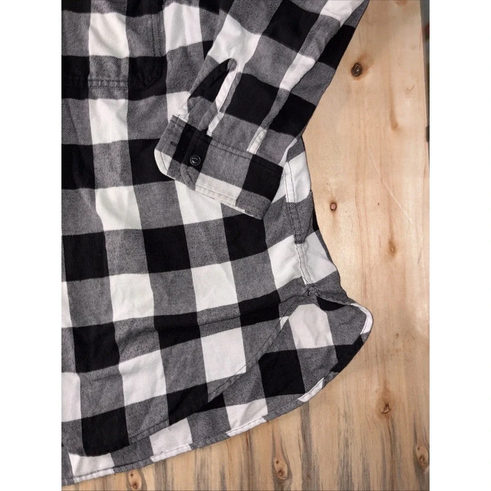 Levi's Black White Plaid Flannel Shirt Button Up Long Sleeve Mens 1X